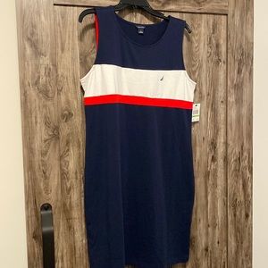 Women’s NWT Nautica Large Tank Dress 95% Cotton 5% Spandex Great for Summer.